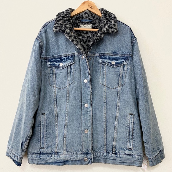 • SOLD • Free People Wild Ones sherpa denim jacket - Picture 3 of 5
